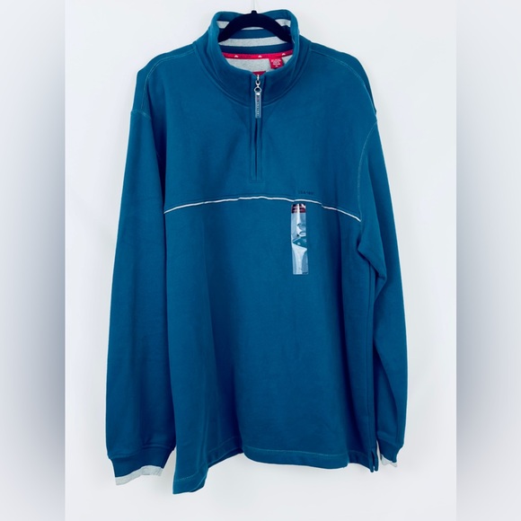 ARROW USE 1851 - Blue High Neck Quarter Zip Sueded Fleece Sweatshirt.  X… - Picture 7 of 8